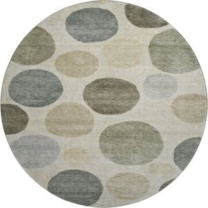 HomeRoots 8' X 10' Stylish Taupe and Beige Geometric Area Rug - Washable, UV Protected, Pet Friendly Design! 716849
