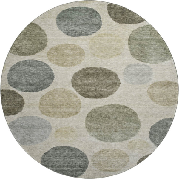 HomeRoots 8' X 10' Stylish Taupe and Beige Geometric Area Rug - Washable, UV Protected, Pet Friendly Design! 716849