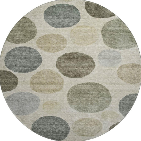HomeRoots 8' X 10' Stylish Taupe and Beige Geometric Area Rug - Washable, UV Protected, Pet Friendly Design! 716849