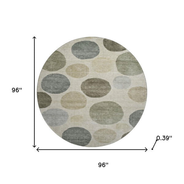 HomeRoots 8' X 10' Stylish Taupe and Beige Geometric Area Rug - Washable, UV Protected, Pet Friendly Design! 716849