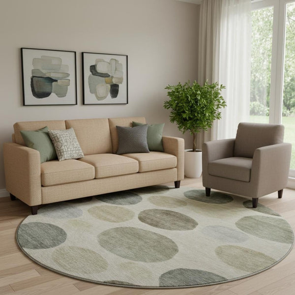 HomeRoots 8' X 10' Stylish Taupe and Beige Geometric Area Rug - Washable, UV Protected, Pet Friendly Design! 716849