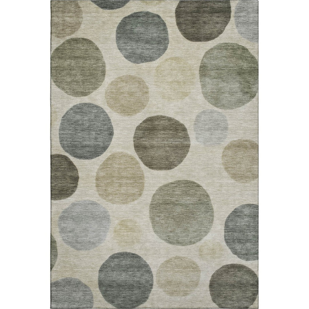 HomeRoots 9' X 12' Taupe and Beige Geometric Area Rug - Washable, UV Protected, Durable for Homes with Kids & Pets 716850