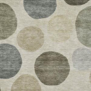 HomeRoots 9' X 12' Taupe and Beige Geometric Area Rug - Washable, UV Protected, Durable for Homes with Kids & Pets 716850