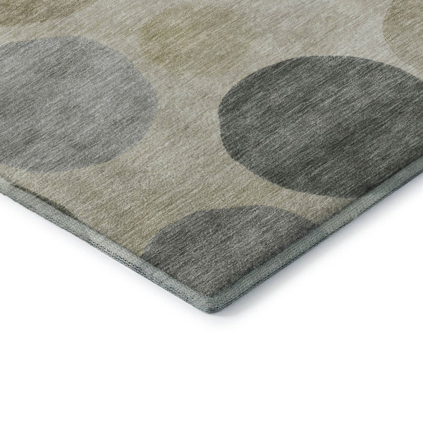 HomeRoots 10' X 14' Taupe and Beige Geometric Area Rug - Washable, UV-Protected, Stylish & Durable Design 716851
