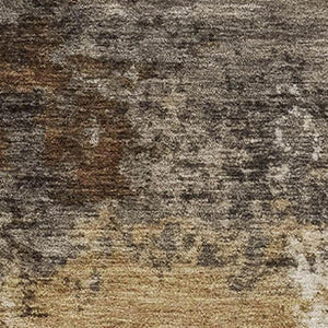HomeRoots 5' X 8' Brown And Beige Abstract Area Rug - Durable, Washable, UV-Protected for All Spaces! 716865