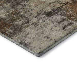 HomeRoots 8' X 10' Abstract Brown and Beige Washable Area Rug with Stain Resistance and UV Protection Features 716867