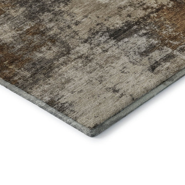 HomeRoots 8' X 10' Abstract Brown and Beige Washable Area Rug with Stain Resistance and UV Protection Features 716867