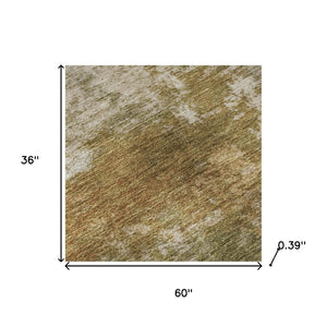 HomeRoots 5' X 8' Copper and Ivory Abstract Area Rug - Washable, UV Protected, Kid & Pet Friendly Design! 716871