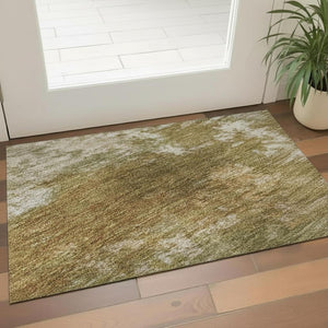 HomeRoots 5' X 8' Copper and Ivory Abstract Area Rug - Washable, UV Protected, Kid & Pet Friendly Design! 716871