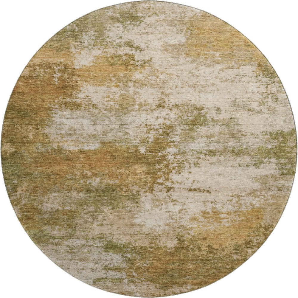 HomeRoots 8' X 10' Copper And Ivory Abstract Area Rug - Washable, UV-Resistant, Perfect for Busy Homes! 716873