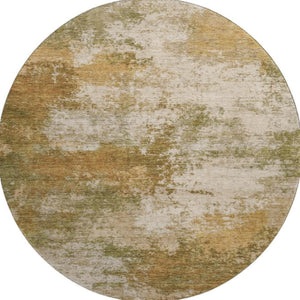 HomeRoots 8' X 10' Copper And Ivory Abstract Area Rug - Washable, UV-Resistant, Perfect for Busy Homes! 716873