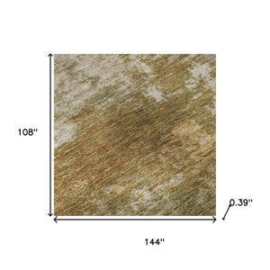 HomeRoots 10' X 14' Abstract Copper and Ivory Area Rug - Washable, Stain-Resistant, UV-Protected for Homes 716875