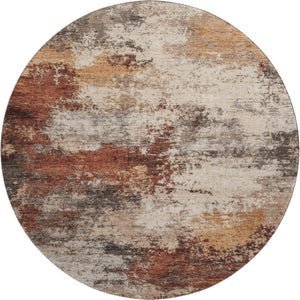 HomeRoots 8' X 10' Modern Abstract Area Rug in Rust & Beige - Washable, UV-Protected, Pet-Friendly Comfort 716879
