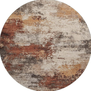 HomeRoots 8' X 10' Modern Abstract Area Rug in Rust & Beige - Washable, UV-Protected, Pet-Friendly Comfort 716879