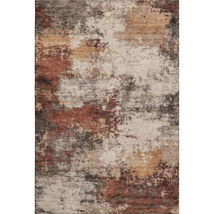 HomeRoots 9' X 12' Stylish Rust and Beige Abstract Area Rug - Washable, UV Protected, Perfect for Homes! 716880