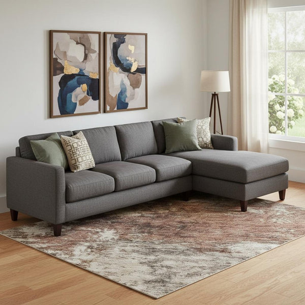 HomeRoots 9' X 12' Stylish Rust and Beige Abstract Area Rug - Washable, UV Protected, Perfect for Homes! 716880