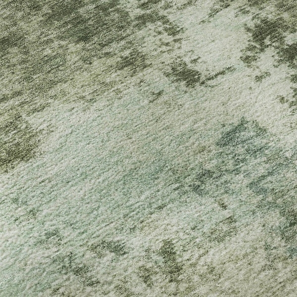 HomeRoots 5' X 8' Modern Sage and Fern Green Abstract Area Rug - Washable, UV-Protected, Durable Design 716883