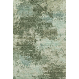 HomeRoots 8' Sage and Fern Green Abstract Round Rug - Washable, UV Protected, Durable, Stylish for Any Space 716884
