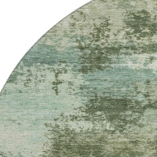 HomeRoots 8' X 10' Washable Sage & Fern Green Abstract Area Rug with UV Protection & Stain Resistance for Homes 716885