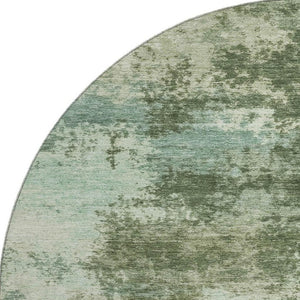 HomeRoots 8' X 10' Washable Sage & Fern Green Abstract Area Rug with UV Protection & Stain Resistance for Homes 716885