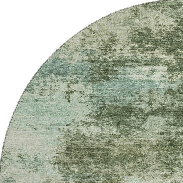 HomeRoots 8' X 10' Washable Sage & Fern Green Abstract Area Rug with UV Protection & Stain Resistance for Homes 716885