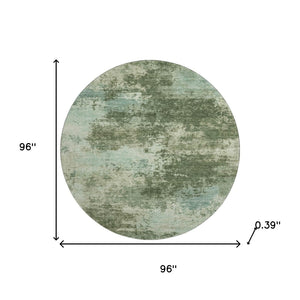 HomeRoots 8' X 10' Washable Sage & Fern Green Abstract Area Rug with UV Protection & Stain Resistance for Homes 716885