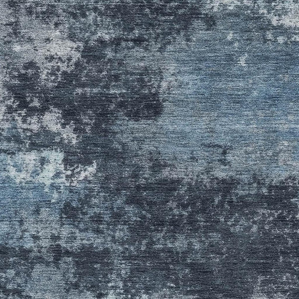 HomeRoots 5' Blue and Ivory Abstract Washable Area Rug - Durable, Stylish, UV Protected for High-Traffic Rooms 716889