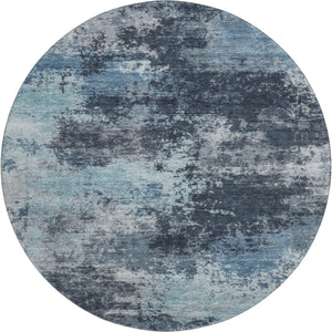 HomeRoots 8' X 10' Blue and Ivory Abstract Washable Area Rug – Stain Resistant, UV Protected & Modern Style 716891