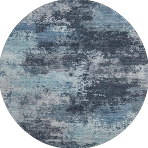 HomeRoots 8' X 10' Blue and Ivory Abstract Washable Area Rug – Stain Resistant, UV Protected & Modern Style 716891