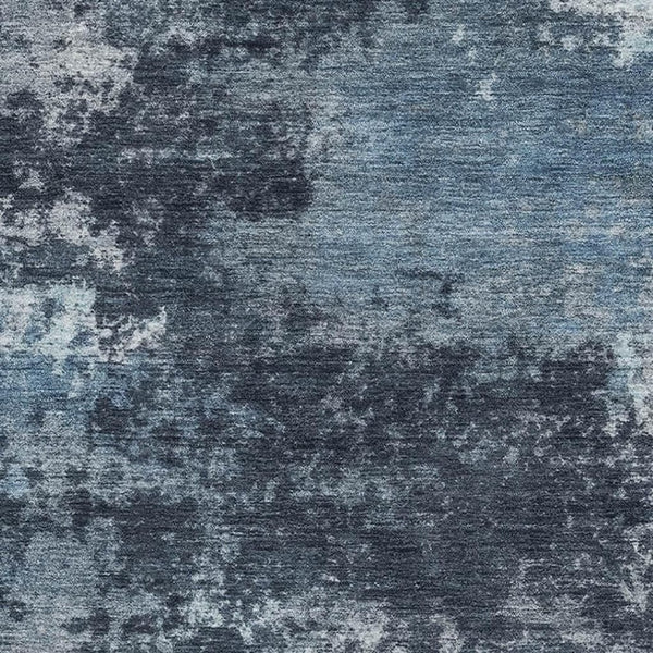 HomeRoots 9' X 12' Blue & Ivory Abstract Area Rug - Washable, UV Protected, Durable for High-Traffic Areas 716892