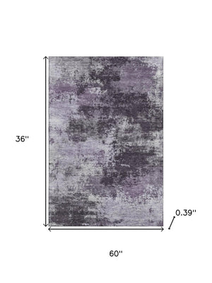 HomeRoots 5' X 8' Purple and Lavender Abstract Area Rug - Machine Washable, UV Protected, Pet-Friendly Design 716895