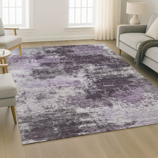 HomeRoots 5' X 8' Purple and Lavender Abstract Area Rug - Machine Washable, UV Protected, Pet-Friendly Design 716895