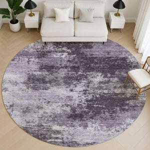 HomeRoots 8' X 10' Stylish Purple & Lavender Abstract Area Rug - Washable, UV Protected & Pet-Friendly Design 716897