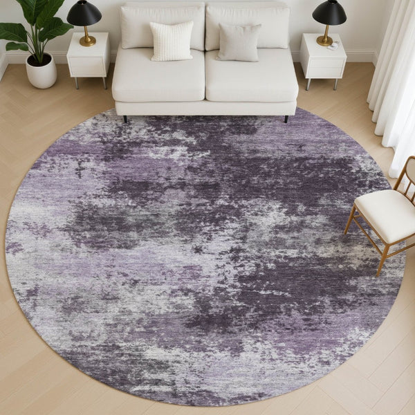 HomeRoots 8' X 10' Stylish Purple & Lavender Abstract Area Rug - Washable, UV Protected & Pet-Friendly Design 716897