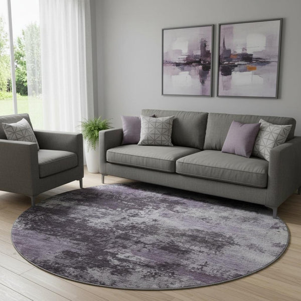 HomeRoots 8' X 10' Stylish Purple & Lavender Abstract Area Rug - Washable, UV Protected & Pet-Friendly Design 716897