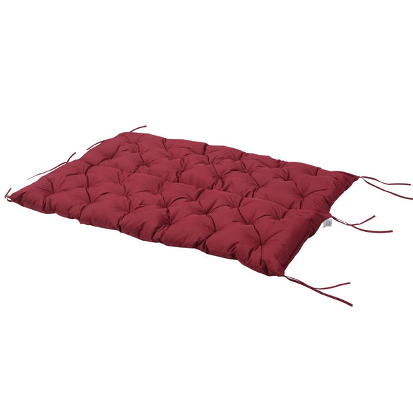 English Elm Outsunny Overstuffed Tufted Patio Bench Cushion Set with Backrest for Porch Swing W2225P174518