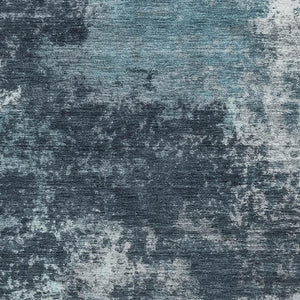 HomeRoots 8' Teal And Aqua Abstract Washable Round Rug – Stylish, Durable, UV-Protected for Modern Coastal Spaces 716908