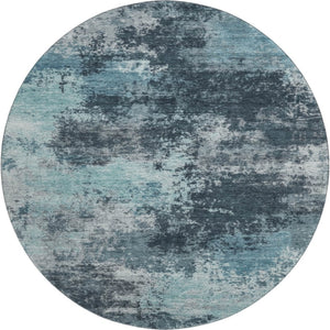 HomeRoots 8' X 10' Teal and Aqua Abstract Area Rug - Washable, UV Protected, Ideal for High-Traffic Spaces! 716909