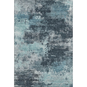 HomeRoots 9' X 12' Teal and Aqua Abstract Washable Area Rug - Stylish UV-Protected, Stain-Resistant Design! 716910