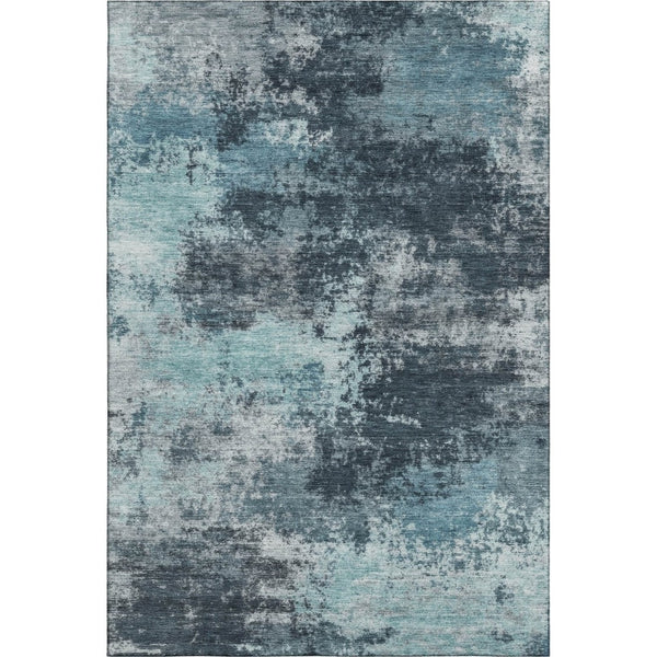 HomeRoots 9' X 12' Teal and Aqua Abstract Washable Area Rug - Stylish UV-Protected, Stain-Resistant Design! 716910