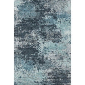 HomeRoots 9' X 12' Teal and Aqua Abstract Washable Area Rug - Stylish UV-Protected, Stain-Resistant Design! 716910