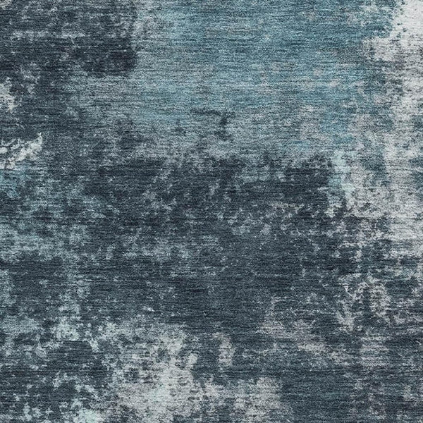 HomeRoots 10' X 14' Teal Aqua Abstract Area Rug - Stain Resistant, UV Protected, Machine Washable & Durable Design 716911