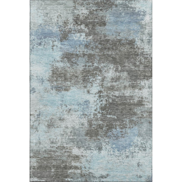 HomeRoots 5' X 8' Modern Abstract Taupe and Sky Blue Area Rug - Washable, Durable, UV Protected for All Spaces 716913