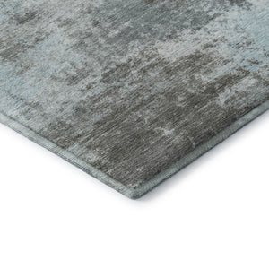 HomeRoots 5' X 8' Modern Abstract Taupe and Sky Blue Area Rug - Washable, Durable, UV Protected for All Spaces 716913
