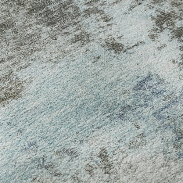 HomeRoots 5' X 8' Modern Abstract Taupe and Sky Blue Area Rug - Washable, Durable, UV Protected for All Spaces 716913