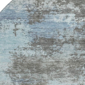 HomeRoots 8' X 10' Washable Taupe & Sky Blue Abstract Area Rug with UV Protection for Easy Care & Style 716915