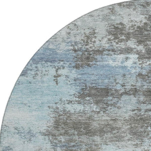 HomeRoots 8' X 10' Washable Taupe & Sky Blue Abstract Area Rug with UV Protection for Easy Care & Style 716915