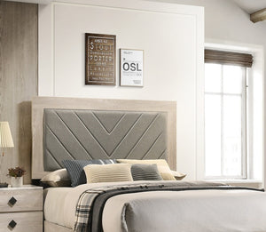 English Elm Contemporary Cream California King Bedframe With Stylish V-Design Headboard - Durable Rubberwood B011P236816