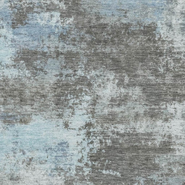HomeRoots 9' X 12' Abstract Washable Area Rug in Taupe & Sky Blue - UV Protected, Ideal for Busy Homes! 716916