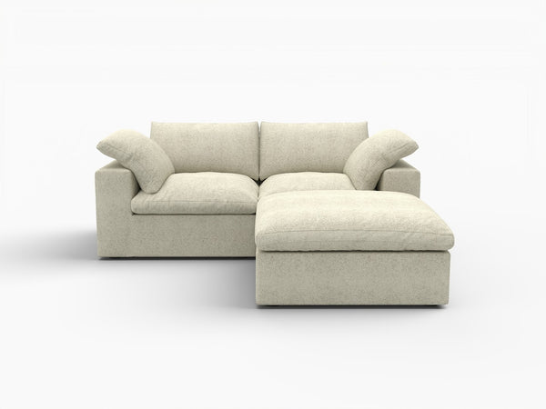 HomeRoots White Linen Blend Modular L-Shaped Sectional - Stylish, Versatile, and Family-Friendly Seating Solution 716919